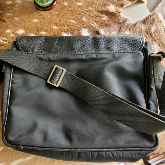 Salvatore Ferragamo Men's Leather Nylon Messenger Bag - Picture 6 of 16